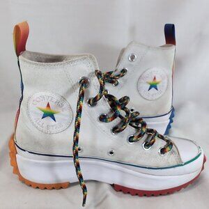 Converse Run Star  Pride Hike Hi Platform White Shoes Sneakers Women 8 170824C